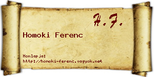 Homoki Ferenc névjegykártya