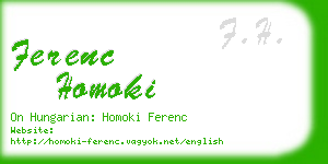 ferenc homoki business card